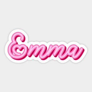 Emma name pink heart Sticker